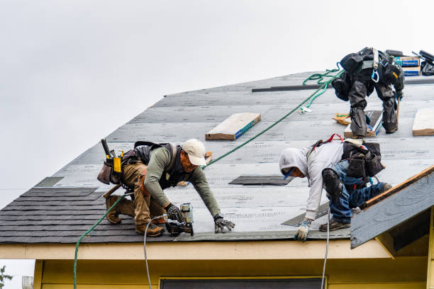 Professional Gutter Installation technician working in Evergreen, NC
